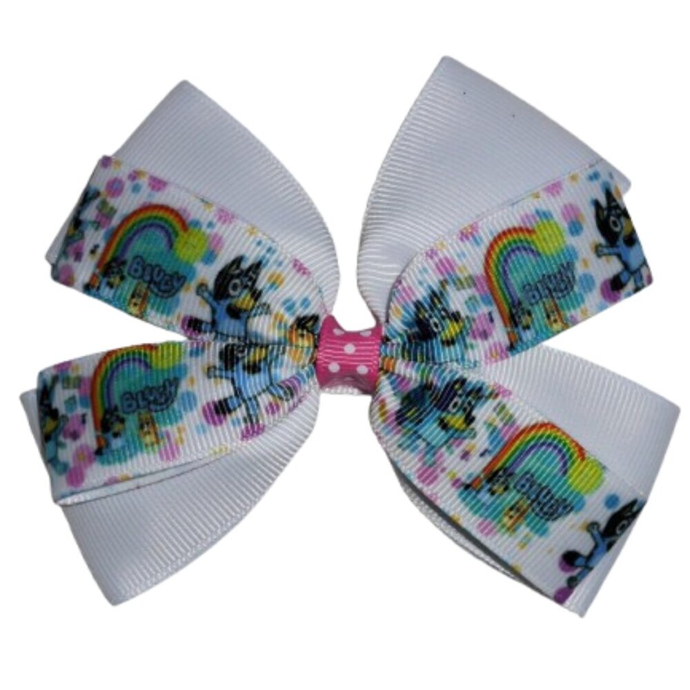 Bluey Cartoon Dog Girls 4-Inch Hair Bow Clip